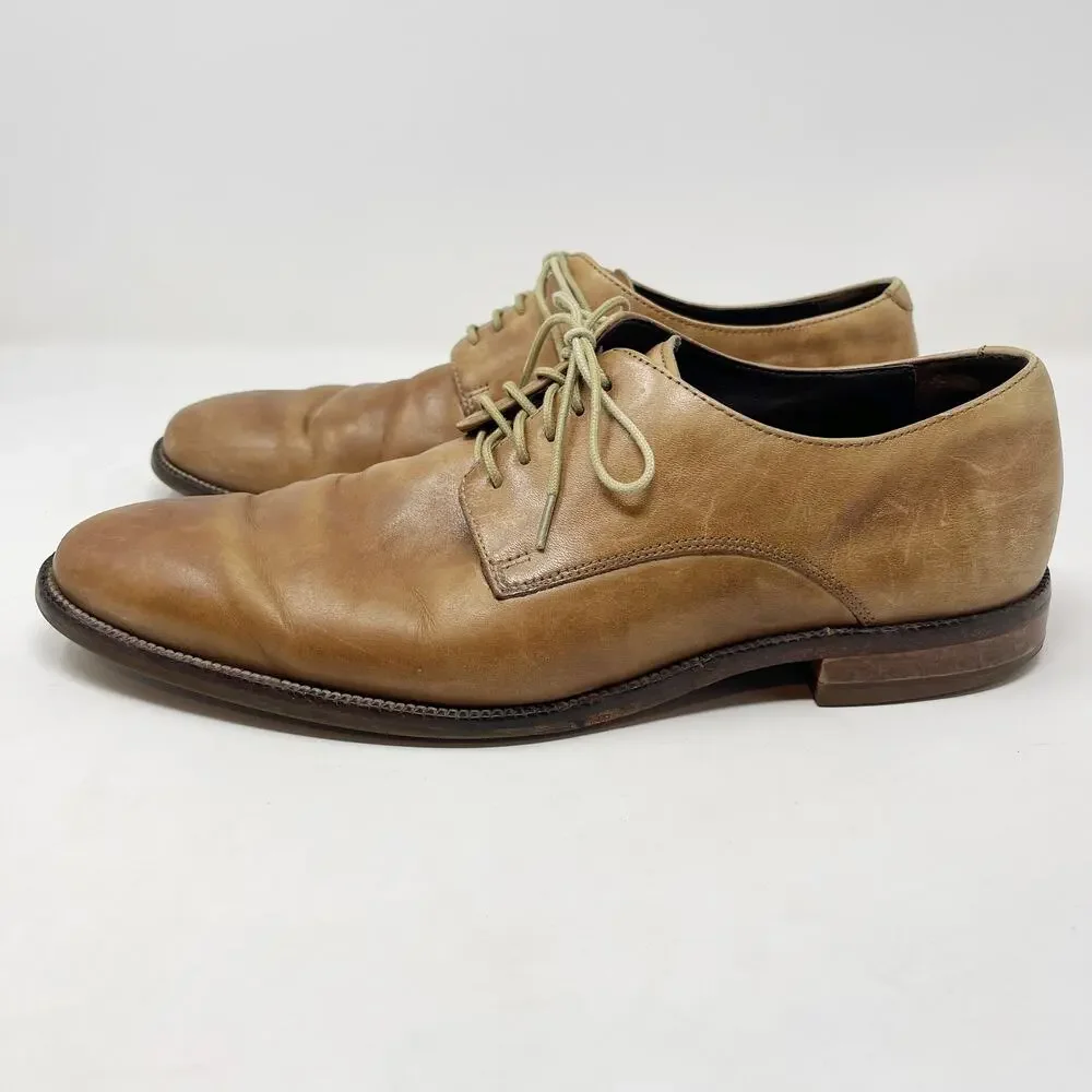 Cole Haan Mens 10.5 Brown Nike Air Williams Derby Round Toe Dress Shoes Lace Up